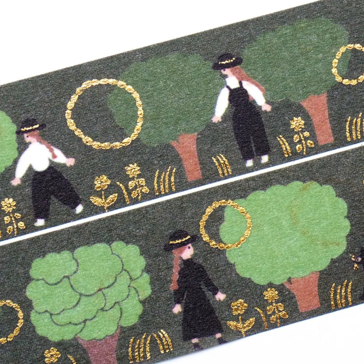 Cozyca - Foil-Stamped Washi Tape - Necktie - Green
