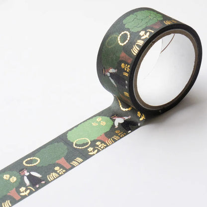 Cozyca - Foil-Stamped Washi Tape - Necktie - Green