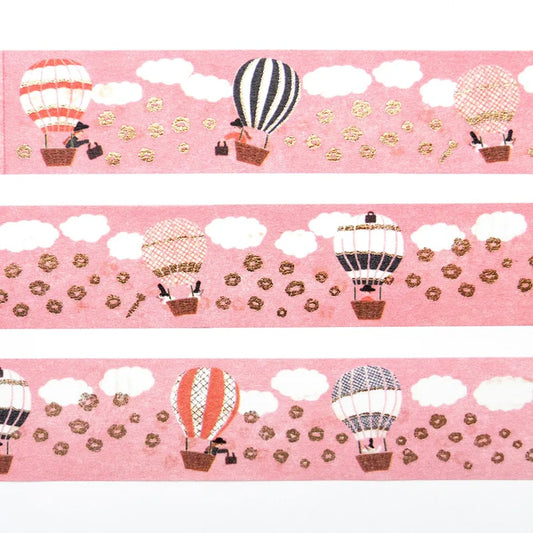 Cozyca - Foil-Stamped Washi Tape - Necktie - Balloon Trip