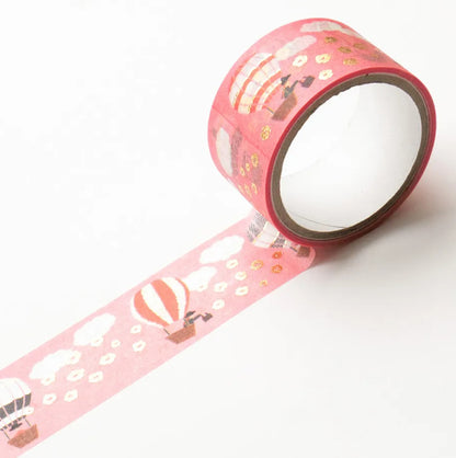 Cozyca - Foil-Stamped Washi Tape - Necktie - Balloon Trip