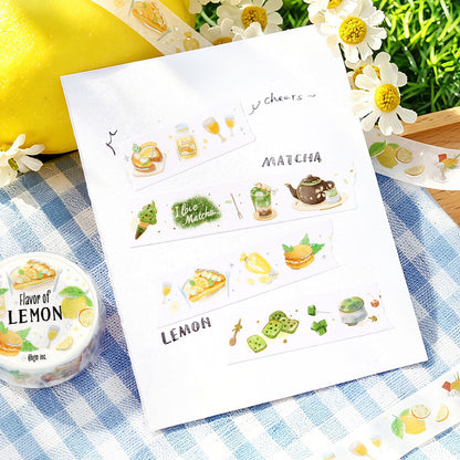 BGM - 15mm Foil-Stamped Washi Tape - Tokimeki "Heart-Pounding" Flavor - Lemon