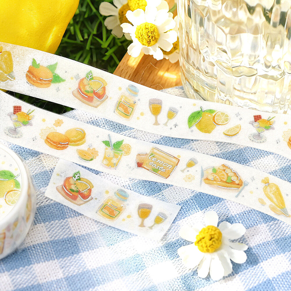 BGM - 15mm Foil-Stamped Washi Tape - Tokimeki "Heart-Pounding" Flavor - Lemon