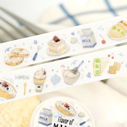 BGM - 15mm Foil-Stamped Washi Tape - Tokimeki "Heart-Pounding" Flavor - Milk