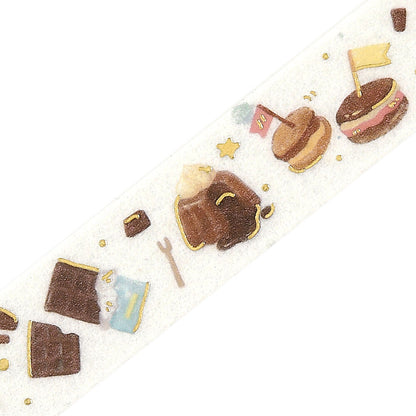 BGM - 15mm Foil-Stamped Washi Tape - Tokimeki "Heart-Pounding" Flavor - Chocolate