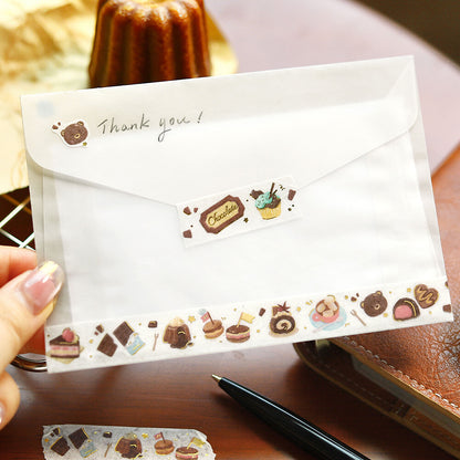 BGM - 15mm Foil-Stamped Washi Tape - Tokimeki "Heart-Pounding" Flavor - Chocolate