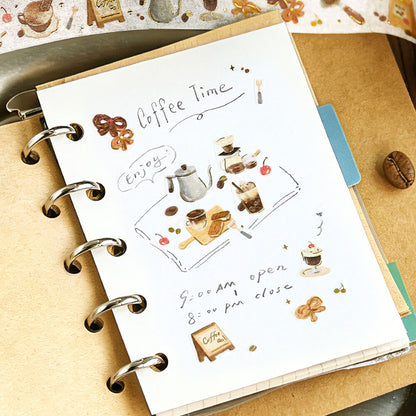 BGM - 15mm Foil-Stamped Washi Tape - Tokimeki "Heart-Pounding" Flavor - Coffee