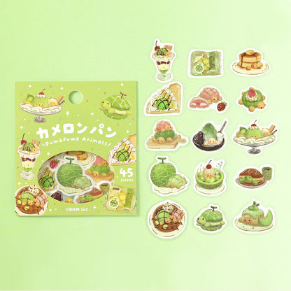 BGM - Flake Stickers - Fuwafuwa Fluffy Animals Vol. 2 - Turtle Melon Bread