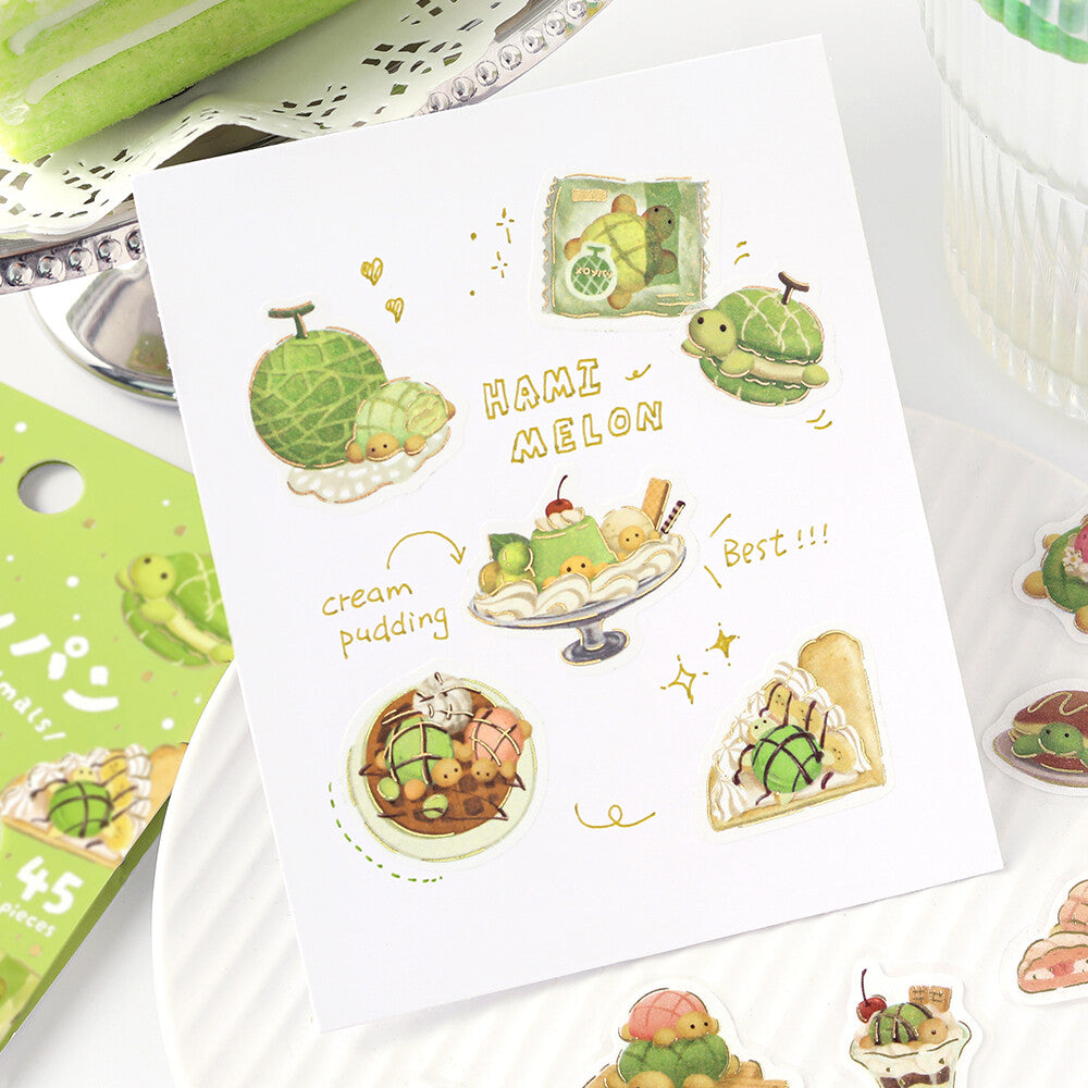 BGM - Flake Stickers - Fuwafuwa Fluffy Animals Vol. 2 - Turtle Melon Bread