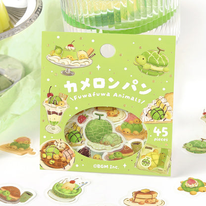 BGM - Flake Stickers - Fuwafuwa Fluffy Animals Vol. 2 - Turtle Melon Bread
