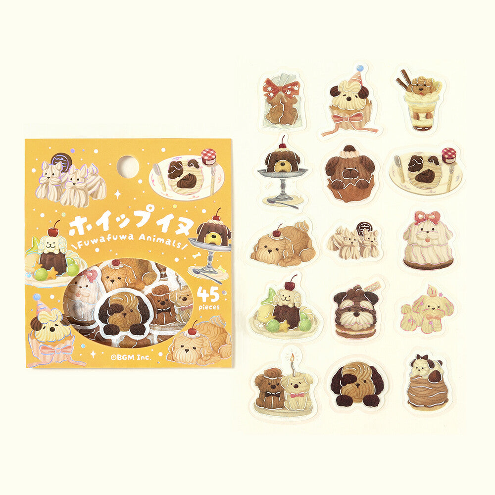 BGM - Flake Stickers - Fuwafuwa Fluffy Animals Vol. 2 - Whipped Cream Dog