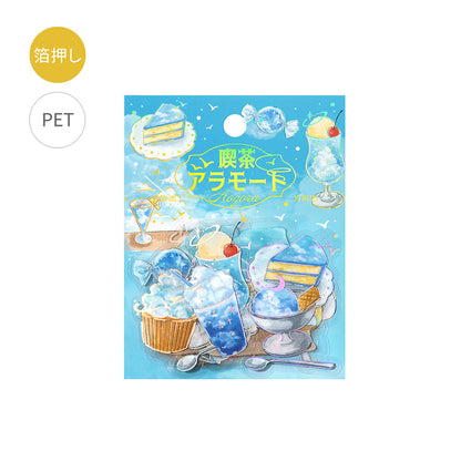 BGM - Clear Foil-Stamped Stickers - Cafe à la Mode Sora - Aozora (Blue Sky)