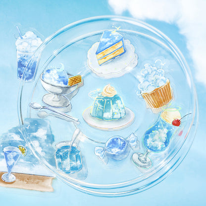 BGM - Clear Foil-Stamped Stickers - Cafe à la Mode Sora - Aozora (Blue Sky)