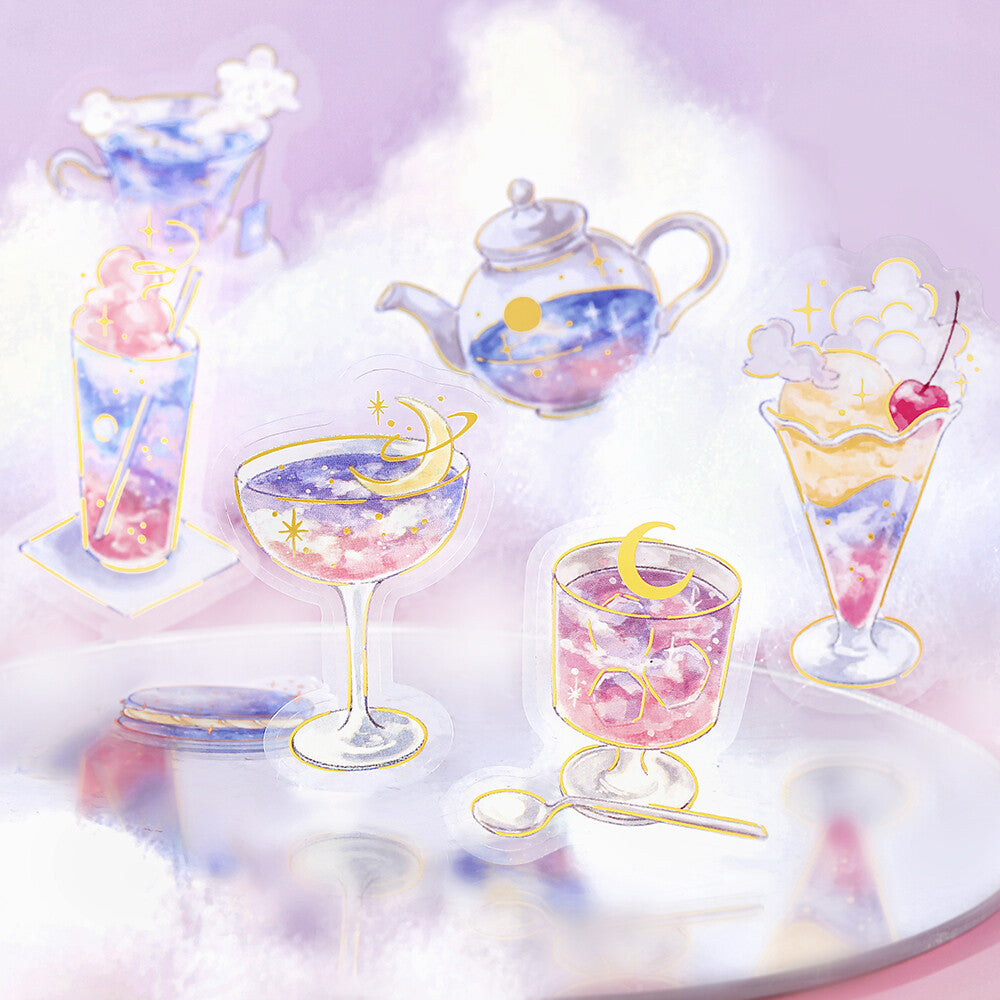 BGM - Clear Foil-Stamped Stickers - Cafe à la Mode Sora - Asayake (Dawn)