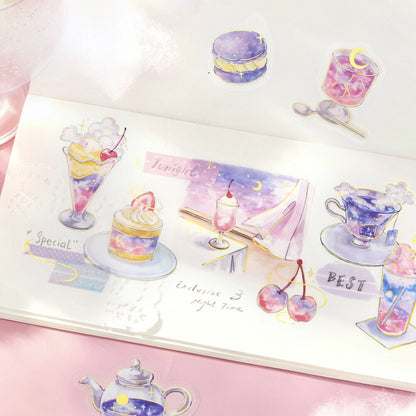 BGM - Clear Foil-Stamped Stickers - Cafe à la Mode Sora - Asayake (Dawn)