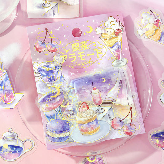 BGM - Clear Foil-Stamped Stickers - Cafe à la Mode Sora - Asayake (Dawn)