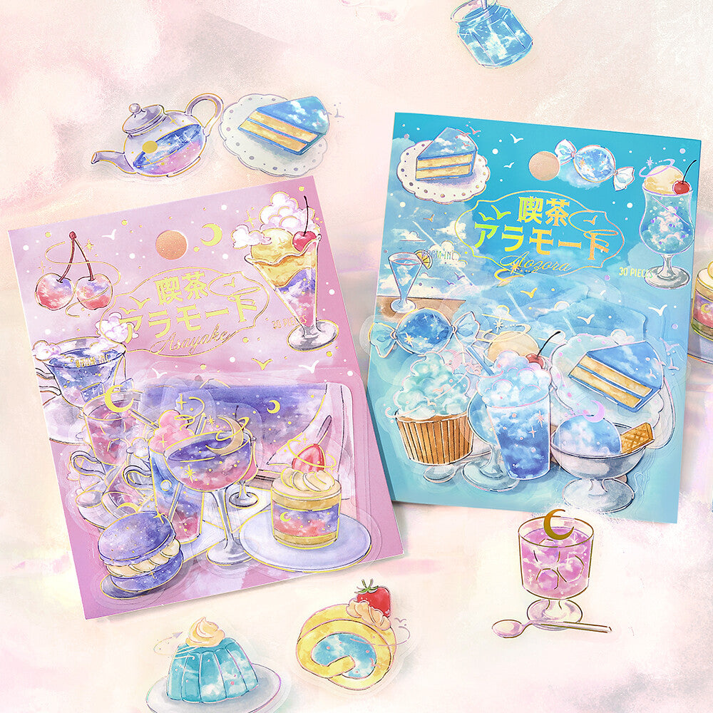 BGM - Clear Foil-Stamped Stickers - Cafe à la Mode Sora - Asayake (Dawn)