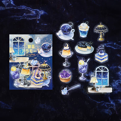 BGM - Clear Foil-Stamped Stickers - Cafe à la Mode Sora - Yozora (Night Sky)