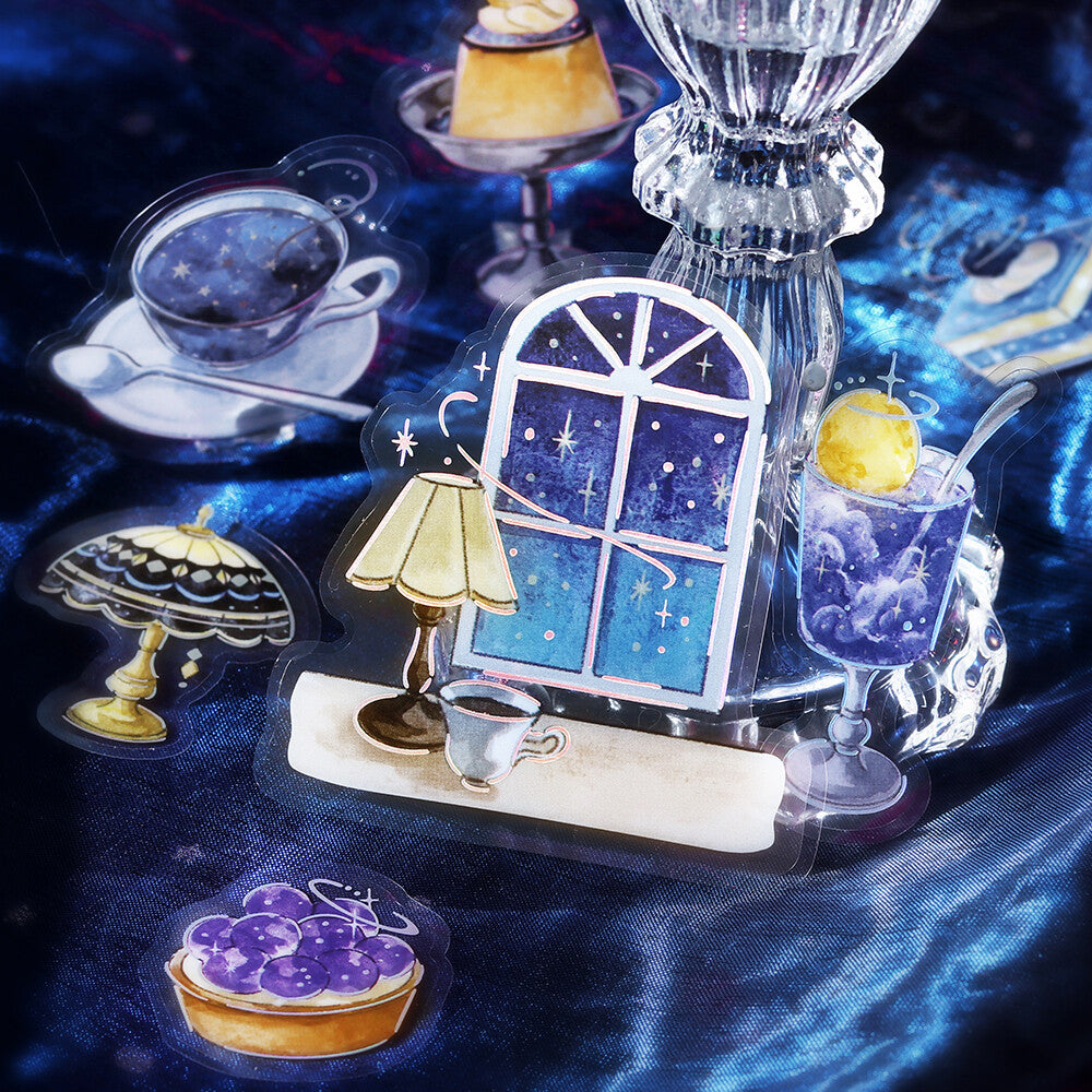 BGM - Clear Foil-Stamped Stickers - Cafe à la Mode Sora - Yozora (Night Sky)