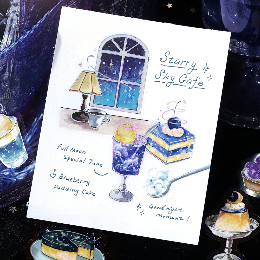 BGM - Clear Foil-Stamped Stickers - Cafe à la Mode Sora - Yozora (Night Sky)