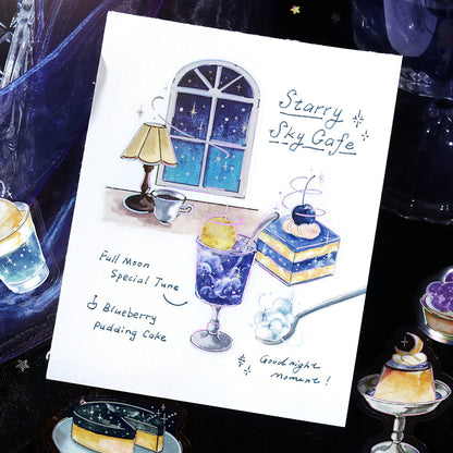 BGM - Clear Foil-Stamped Stickers - Cafe à la Mode Sora - Yozora (Night Sky)