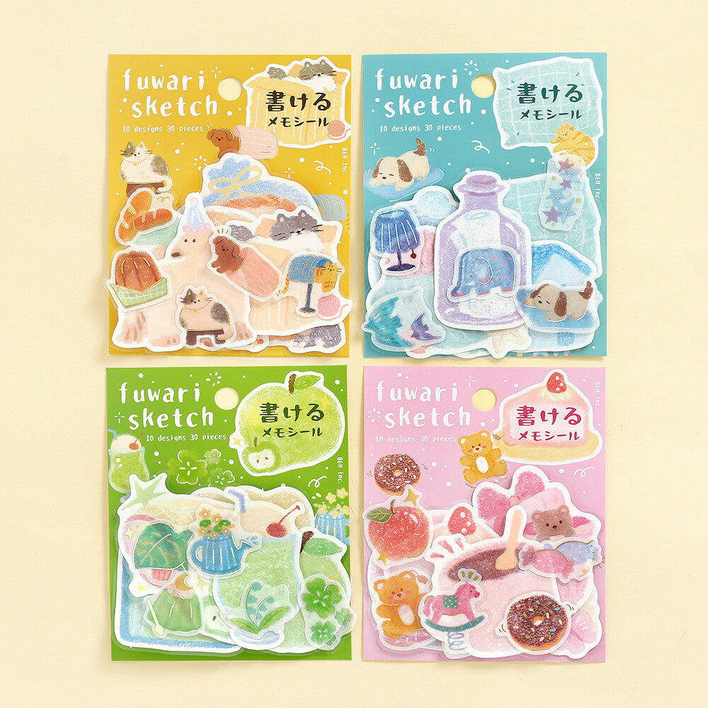 BGM - Writable Flake Stickers - Fuwari Sketch - Blue