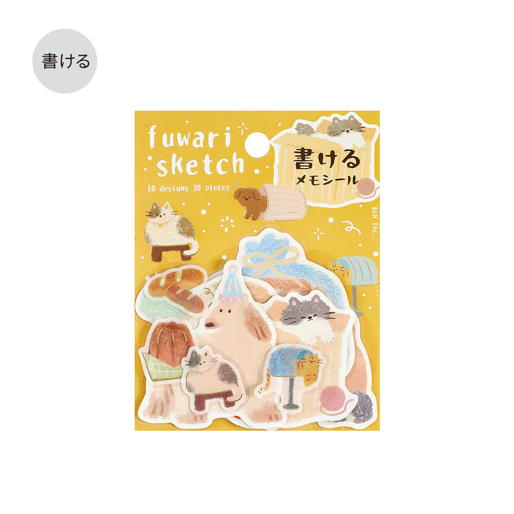BGM - Writable Flake Stickers - Fuwari Sketch - Yellow