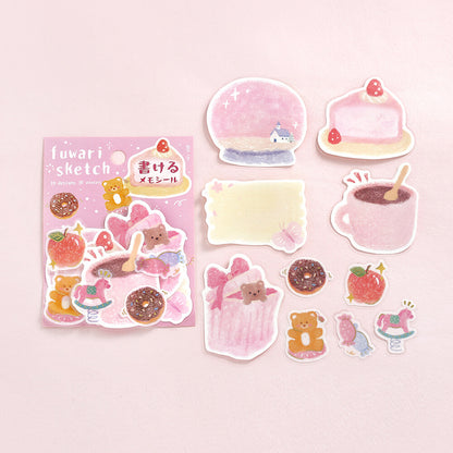 BGM - Writable Flake Stickers - Fuwari Sketch - Pink
