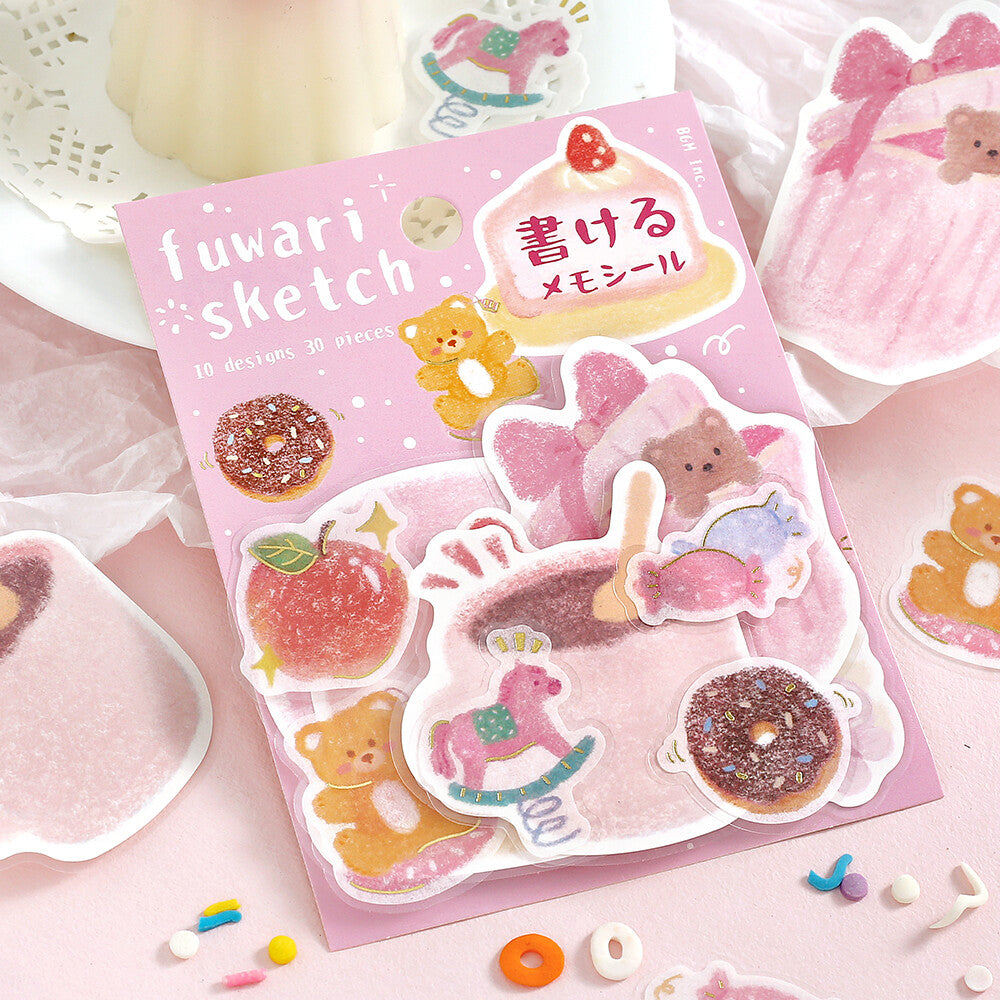 BGM - Writable Flake Stickers - Fuwari Sketch - Pink