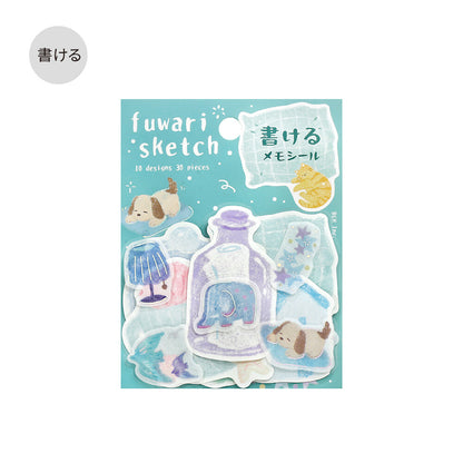 BGM - Writable Flake Stickers - Fuwari Sketch - Blue