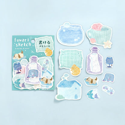 BGM - Writable Flake Stickers - Fuwari Sketch - Blue