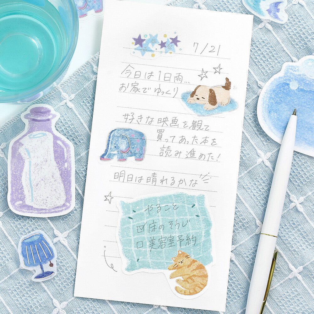 BGM - Writable Flake Stickers - Fuwari Sketch - Blue