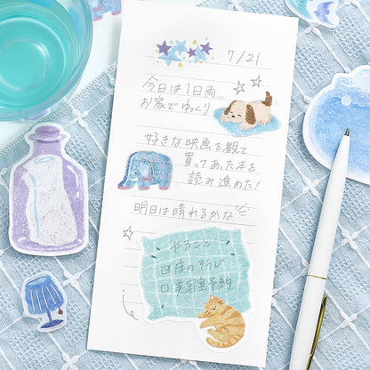 BGM - Writable Flake Stickers - Fuwari Sketch - Blue