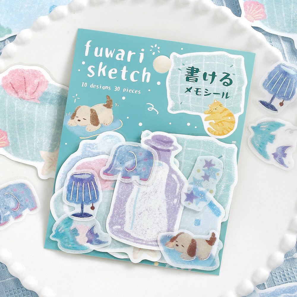BGM - Writable Flake Stickers - Fuwari Sketch - Blue