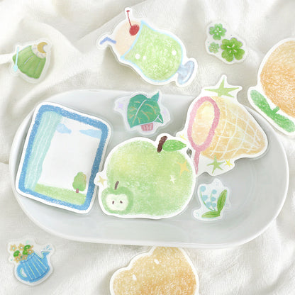BGM - Writable Flake Stickers - Fuwari Sketch - Green