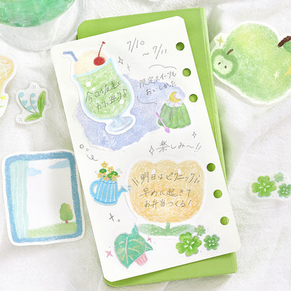 BGM - Writable Flake Stickers - Fuwari Sketch - Green