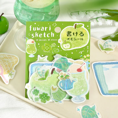 BGM - Writable Flake Stickers - Fuwari Sketch - Green