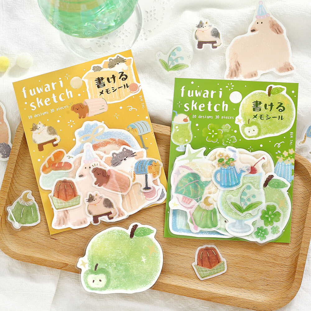 BGM - Writable Flake Stickers - Fuwari Sketch - Yellow