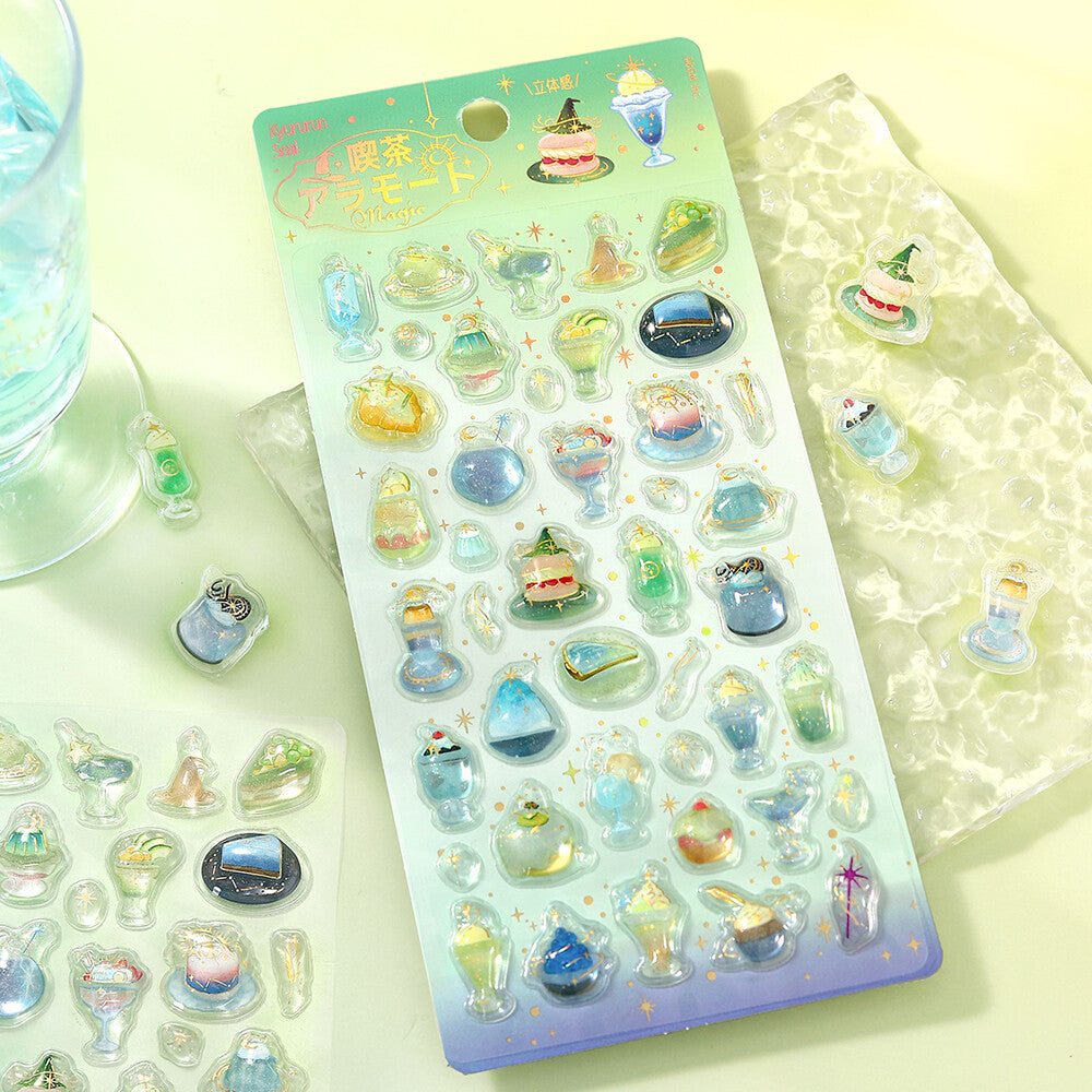 BGM - Kyururun 3D Crystal Sticker Sheet Vol. 4 - Cafe A La Mode Magic