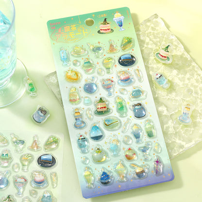 BGM - Kyururun 3D Crystal Sticker Sheet Vol. 4 - Cafe A La Mode Magic