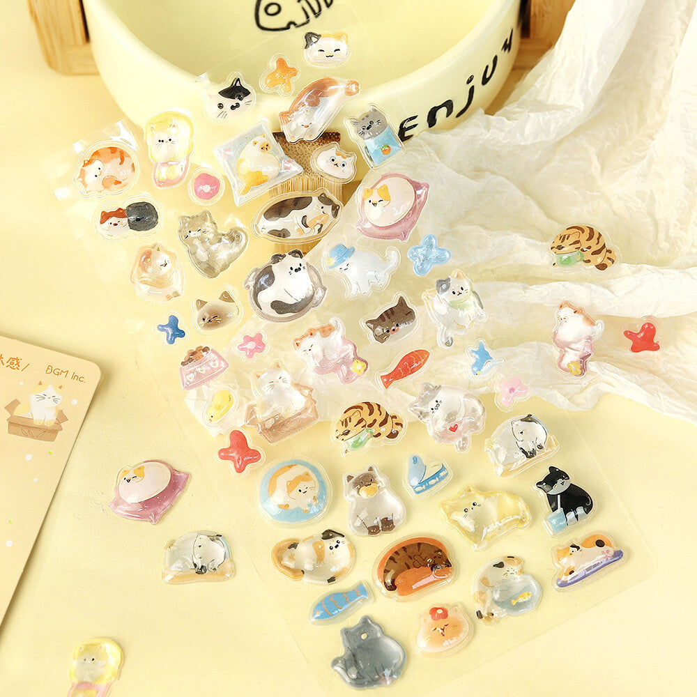 BGM - Kyururun 3D Crystal Sticker Sheet Vol. 4 - Cute Kitty