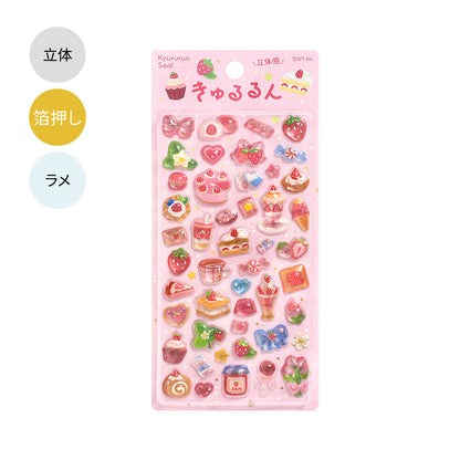 BGM - Kyururun 3D Crystal Sticker Sheet Vol. 4 - Strawberry Sweets