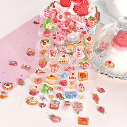 BGM - Kyururun 3D Crystal Sticker Sheet Vol. 4 - Strawberry Sweets