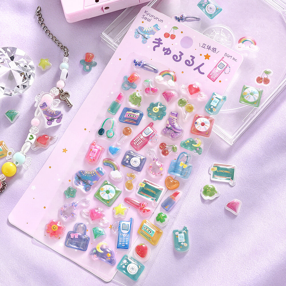 BGM - Kyururun 3D Crystal Sticker Sheet Vol. 4 - New Retro