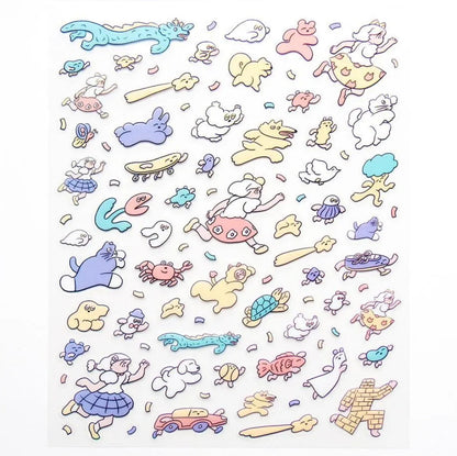 Cozyca - Sticker Sheet - Heisuke Kitazawa - Everyone Running