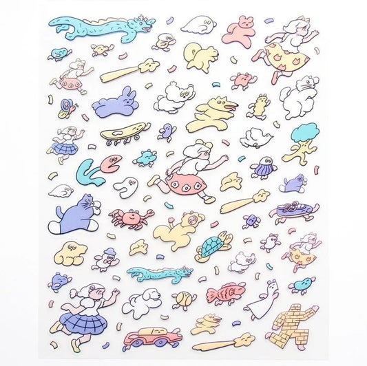 Cozyca - Sticker Sheet - Heisuke Kitazawa - Everyone Running