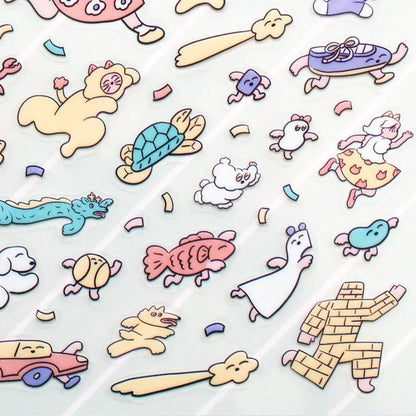Cozyca - Sticker Sheet - Heisuke Kitazawa - Everyone Running