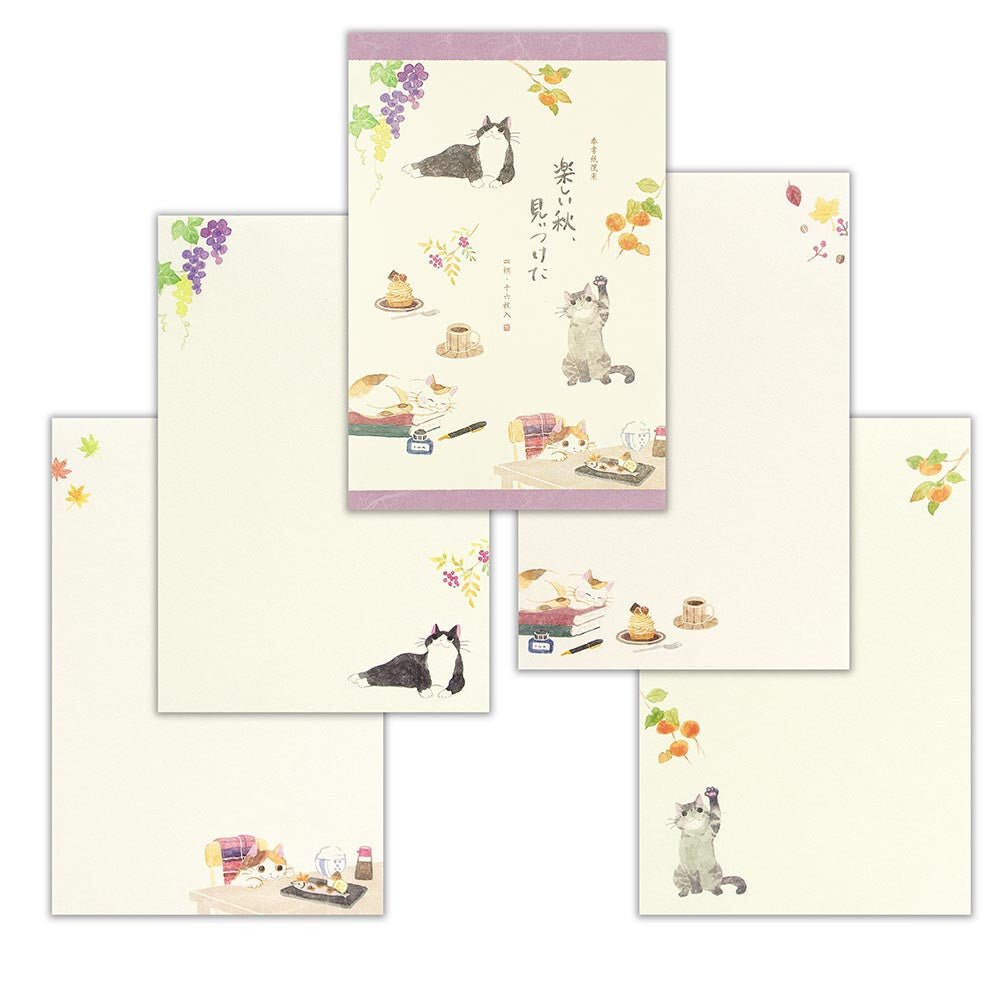 Autumn Limited Series - Nekorobi Illustrated Stationery Pad - Fun Autumn