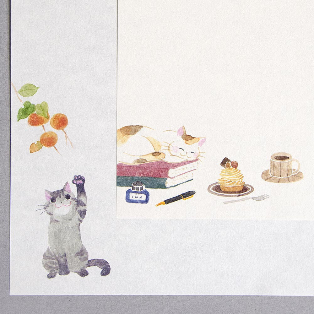 Autumn Limited Series - Nekorobi Illustrated Stationery Pad - Fun Autumn
