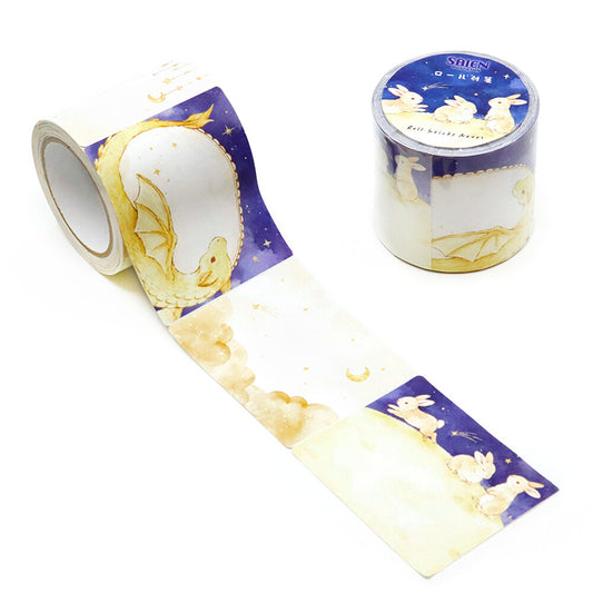 SAIEN - Sticky Notes Roll - Mystical Nature - Tsukiyo (Moonlit Night) / Dragon and Moon Rabbits