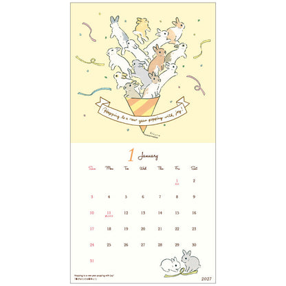 Schinako Moriyama - 2027 Wall Calendar - Rabbits